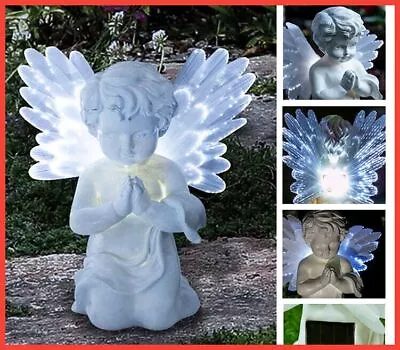 Solar Angel Ornament Solar Powered LED Angel Light Decorative Garden Cherub UK • £16.99
