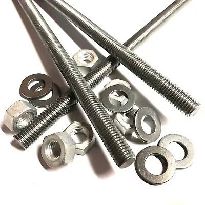 £206.25 • Buy M4 M5 M6 M8 M10 ALUMINIUM Threaded Bar - Rod Studs With Or Without Nuts/Washers