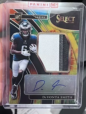 2021 Panini Select DeVonta Smith Jumbo Rookie Signature Swatches Tye-Dye 1/25 • $200