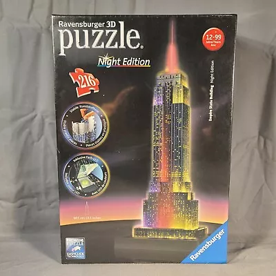 Ravensburger 3D Puzzle Empire State Building Night Edition 216 Pieces NEW SEALED • $24.99