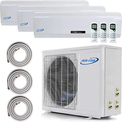 24000 BTU 21 SEER Ductless Multi Mini Split Heat Pump 9000 X 3 Airconditioner • $3130