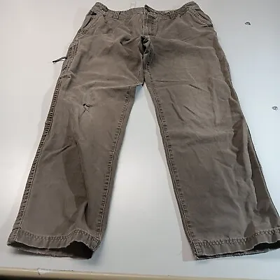 G.H.Bass Work Pants Men's 36x32 Olive Green Straight Leg Cotton Rugged Workwear • $16.98