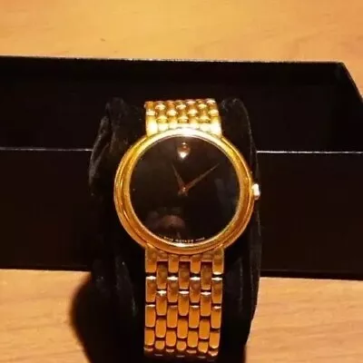 Movado Museum Unisex Watch Gold Tone Needs Battery • $149.95