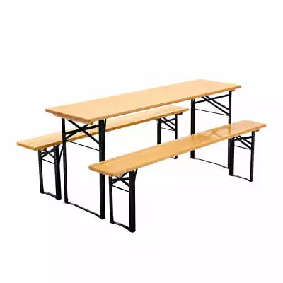 $158.84 • Buy Gardeon Outdoor Furniture Setting Table And Chairs 3 PCS Patio Bench Garden Camp