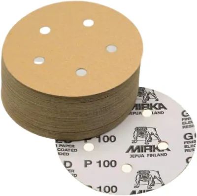 Mirka 23-321-080 5  5-Hole 80 Grit Dustless Adhesive Sanding Discs - 75 Pack OB • $19.95