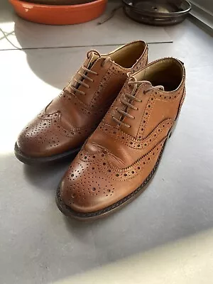 John White Inpregnable Tan Leather Brogue Shoes UK 8 • £35