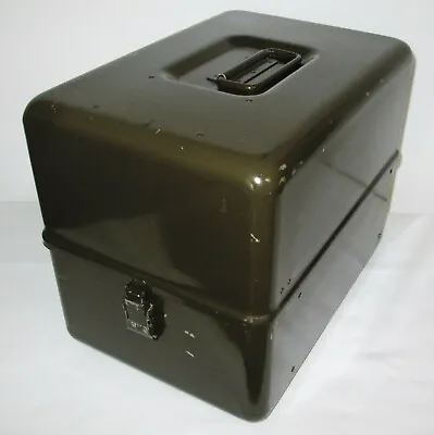 US Military Sturdy Aluminum Storage Case Box Container 9-1/4  X 13-1/2  X 11  H • $45