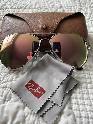 Ray Ban Sunglasses Aviator 62 Mm Copper Frame  / Copper Mirrored Glass • $30