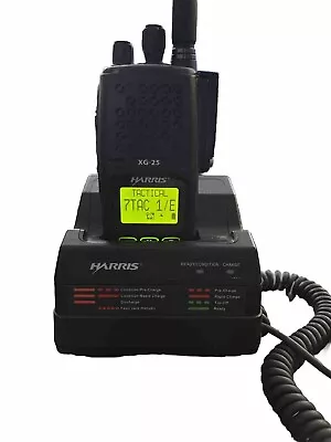 Harris XG-25 764-870 MHz P25 Trunking Two Way Radio W Charger Phase2 XG25 • $300