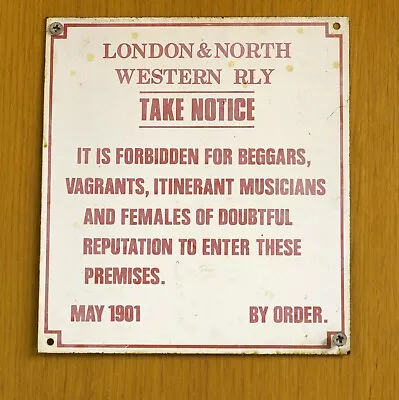 London And North Western Railway Sign Notice Metal Railway Sign • £10