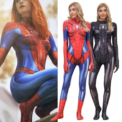 £6.76 • Buy Women-Spiderman Superhero Lycra Jumpsuit Halloween Costume Girl Cosplay Outfit