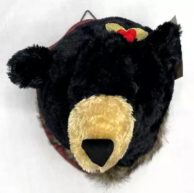 NEW! Stuffed Animal Plush Bear Head Wall Mount Kids Room Decor Holiday Time • $14.99