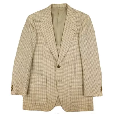 KENT By VAN JAC - Vintage Cream Tattersall Wool Sport Coat (Approx. Size 37R) • $49.99