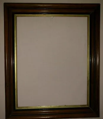 Vintage Hand Carved Solid Walnut Frame W/ Gold Accent Inner Border Size 16 X20  • $65