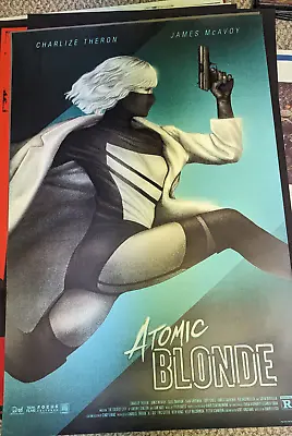 Atomic Blonde Charlize Theron Movie Art Screen Print Poster Sara Deck 24x36 • $150