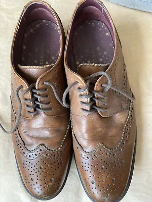 Mens Tan Leather Shoes Lace Up Smart Brogues Office Wedding Formal Occasion Size • £5