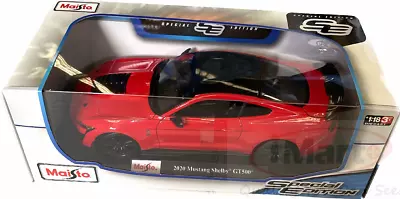 2020 Ford Mustang Shelby GT500 Die Cast Car Model 1:18 Scale By Maisto - RED • $79.99