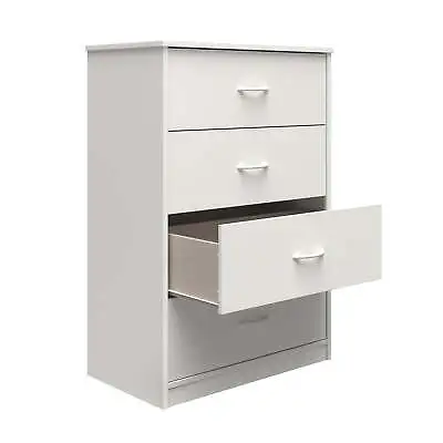 $76.07 • Buy Bedroom 4 Drawer Dresser Storage Cabinet White Organizer Chest Tower Entryway US