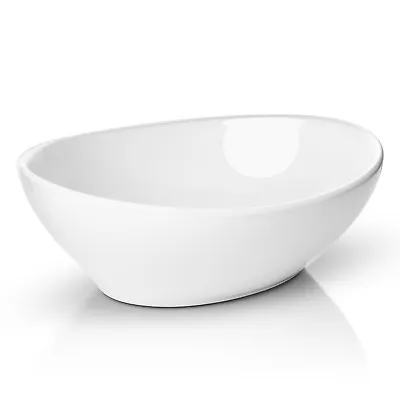 Modern Ceramic Vessel Sink - Bathroom Vanity Bowl -Small Oval White • $49.99