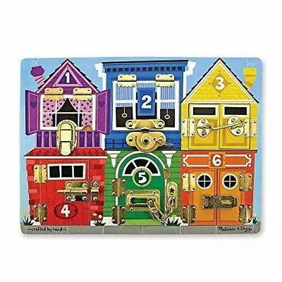 Melissa & Doug Latches Activity Board With 6 Working Latches  And Colorful Doors • $10
