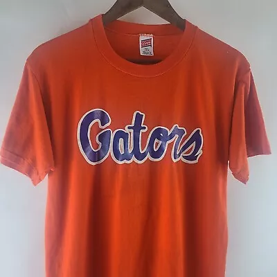 Vtg 80's FLORIDA GATORS Orange T-SHIRT Mens L Single Stitch 50/50 USA Soffee • $26