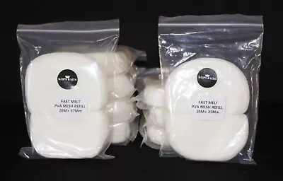 PVA  Micro Mesh 20 Metres 15mm 25MM Or 37MM Fast Melt Bulk Refill Bait Bags • £13.99