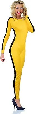 Underwraps Bruce Lee Enter Dragon Womens Yellow Jumpsuit Adult Halloween Costume • $61.18