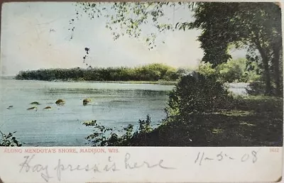 Along Mendota's Shore Madison Wisconsin 1908 Vintage Lake Scene • $5.95