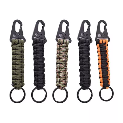 Paracord Keychain Outdoor Survival Keyring Rope Hiking Multifunctional Pendant • $8.38