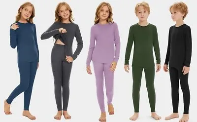 Kids 100% Merino Wool Base Layer Set Girls Boys Thermal Long Johns Underwear Set • $55.99