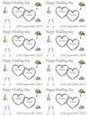 Personalised Wedding Day Silver Themed Gift Wrapping Paper ADD NAMES & DATE • £4.19