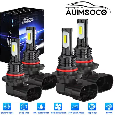 Combo LED Headlights Bulb Conversion Kit 9005 9006 High/Low Beam Bright White 4* • $36.99