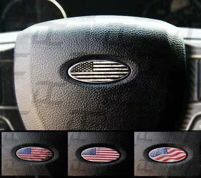 Steering Wheel Emblem Decal Overlay Pack – U.S Flag For FORD Models - F150 F250  • $13.99