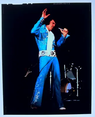 ELVIS PRESLEY Color Photo Transparency LOST PERFORMANCES 1992 Concert Movie 4x5 • $34.99