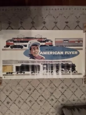 AMERICAN FLYER BY GILBERT MODEL TRAINS ART VINTAGE PRINT POSTER Excellent  • $19.99