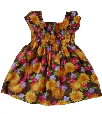 Girls Gymboree Dress Size 5 Sunflower Smiles Vintage Brown Yellow Fall Flower  • $16.99