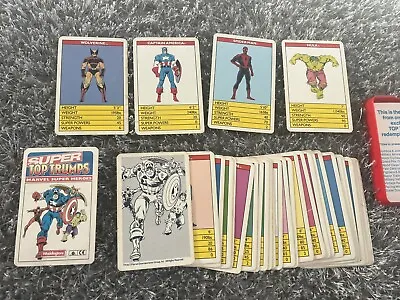 Vintage Super Top Trumps Marvel Super Heroes Waddingtons 1988 GREY Card Backs! • £49.99