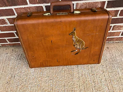 Vintage Samsonite Shwayder Hard Shell Suitcase W/ Key Luggage 4632 Brown Brass • $30.50