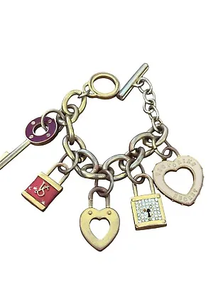 Victoria Secrets Toggle Bracelet- Gold Tone- Charms -key Hearts Lock Purse • $9.99