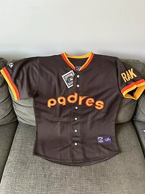 Majestic Cooperstown Collection San Diego Padres MLB Vintage Jersey Men’s Sz: M • $89.99