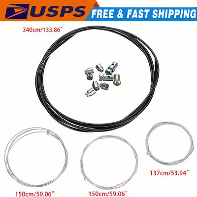 Universal Motorcycle 60'' Clutch Brake Cables+54'' Throttle Cable Harness Kit US • $13.05