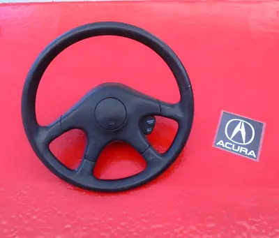 92 93 Acura Integra Steering Wheel With Cruise Control Switch Black Oem 4 Spoke  • $160