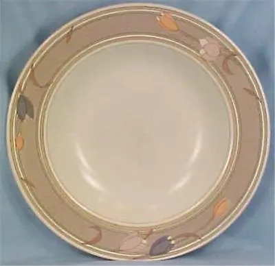 Mikasa Meadow Sun Soup Bowl Rimmed Intaglio Stoneware Pastel Tulips CAC02 • $11.99