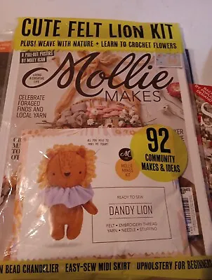 Mollie Makes8 Pullout Posters+ Cute Felt Lion Kit & More Issue 109 • $16.99