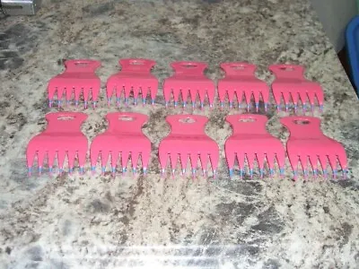 10 Vintage  Mebco Hair Tousle Bear Claw Comb Lot Pink  Colored Retro Cool B 847 • $24.99