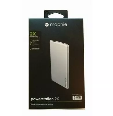 Mophie Powerstation 2X - External Battery/Power Bank Ultra End Silver 3301 • $34.09