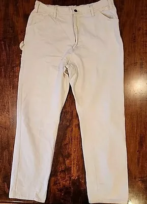 Vintage Dickies White Carpenter Painter Pants Mens 38x34 Workwear Skater Grunge • $24.95