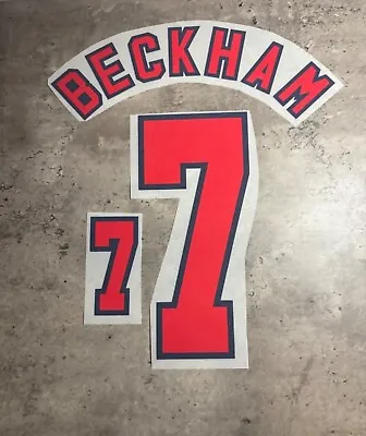 Beckham #7 England Retro Nameset 1998 World Cup Shirt Print Nameset Print • £8.95