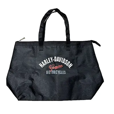 Harley-Davidson Motorcycles Black Double Handle Zipper Tote Travel Bag • $29.99