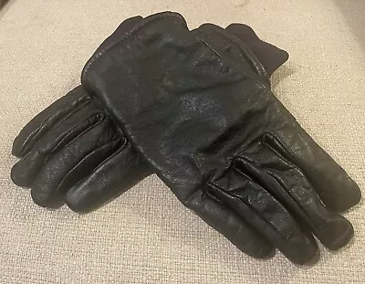 Men’s Medium Black Leather Gloves By Saranac Thinsulate Dry Tech With Wrest Band • $12.99